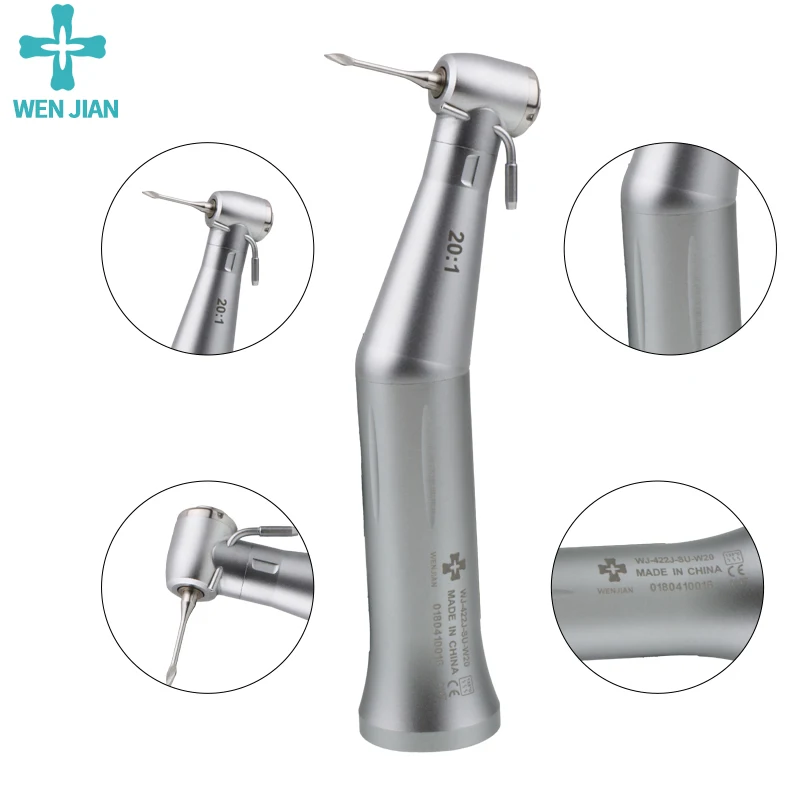 WenJian 201 Air Motor Dental Implant Contra Angle Handpiece LED Fiber