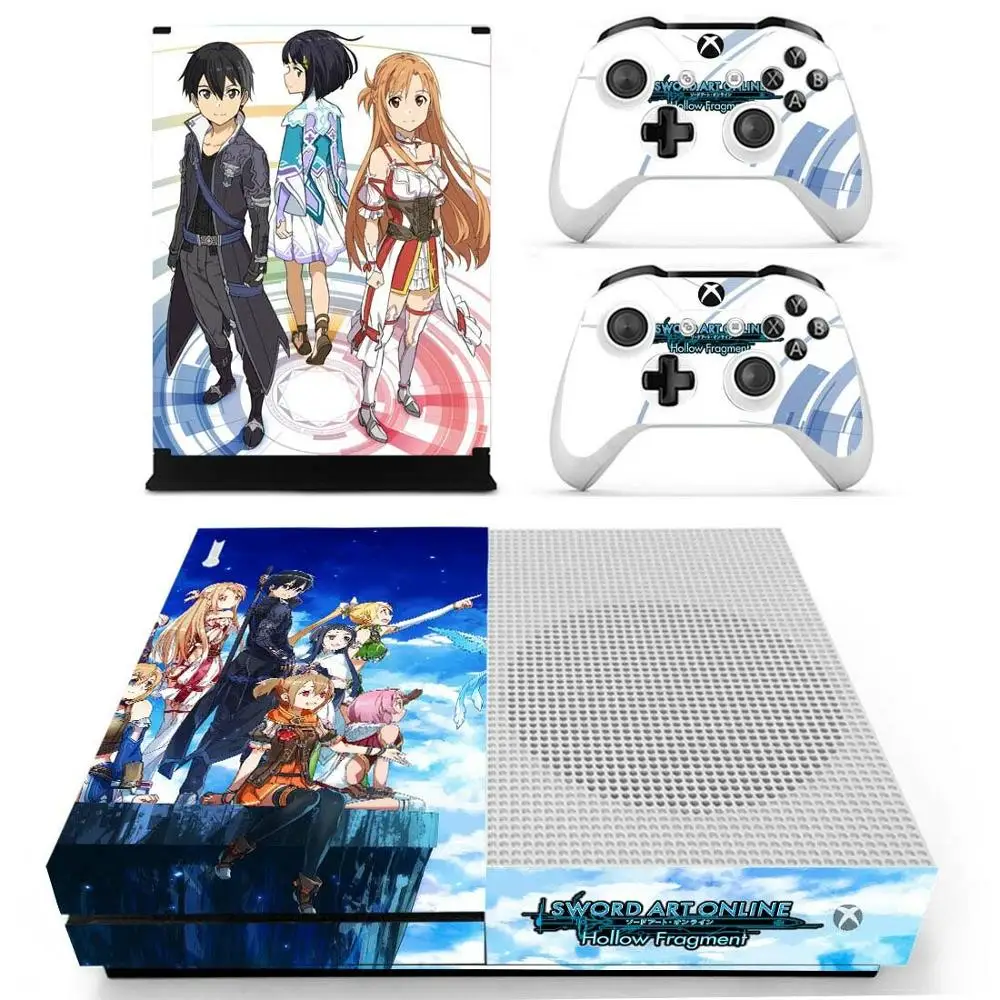 YS-xboxoneS-1212 Sword Art Online One Slim sticker s для Xbox One S Skin sticker Pegatina для Xbox one Slim консоль и два контроллера - Цвет: YS-xboxoneS-1212