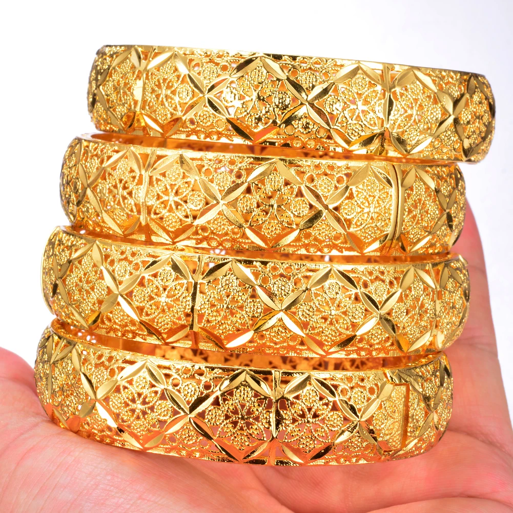 WANDO 1 шт. большой широкий браслет в эфиопском стиле золотые браслеты и для женщин
