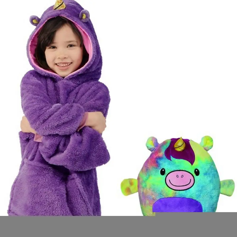 Purple Детская кофта с капюшоном для домашнего животного, складывающаяся Автомобильная подушка с капюшоном, детская одежда, плюшевая Одежда для собак, большие комбинезоны, толстовка - Color: Purple