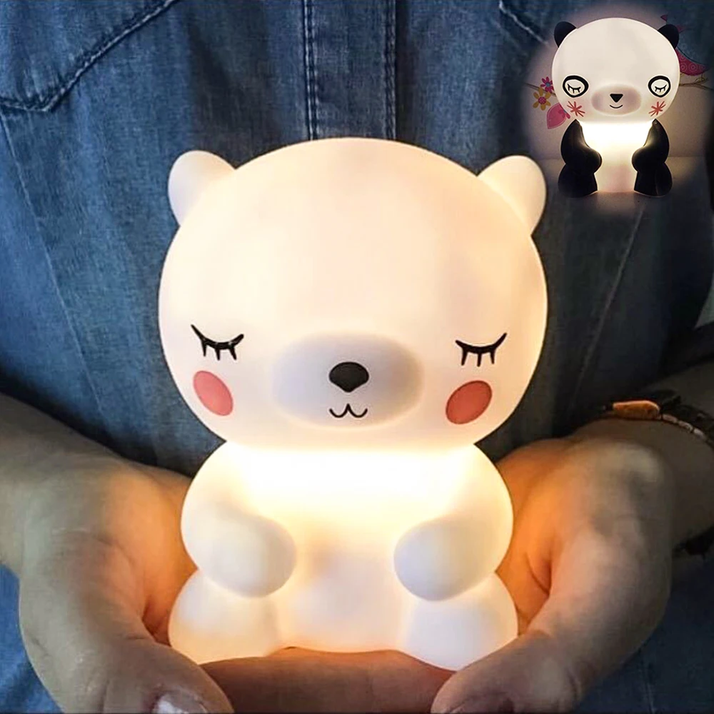 

LED Bear Night Light Baby Feeding children's Bed Cartoon Animal Bedroom Living Room Decoration Lighting Christmas Gifts