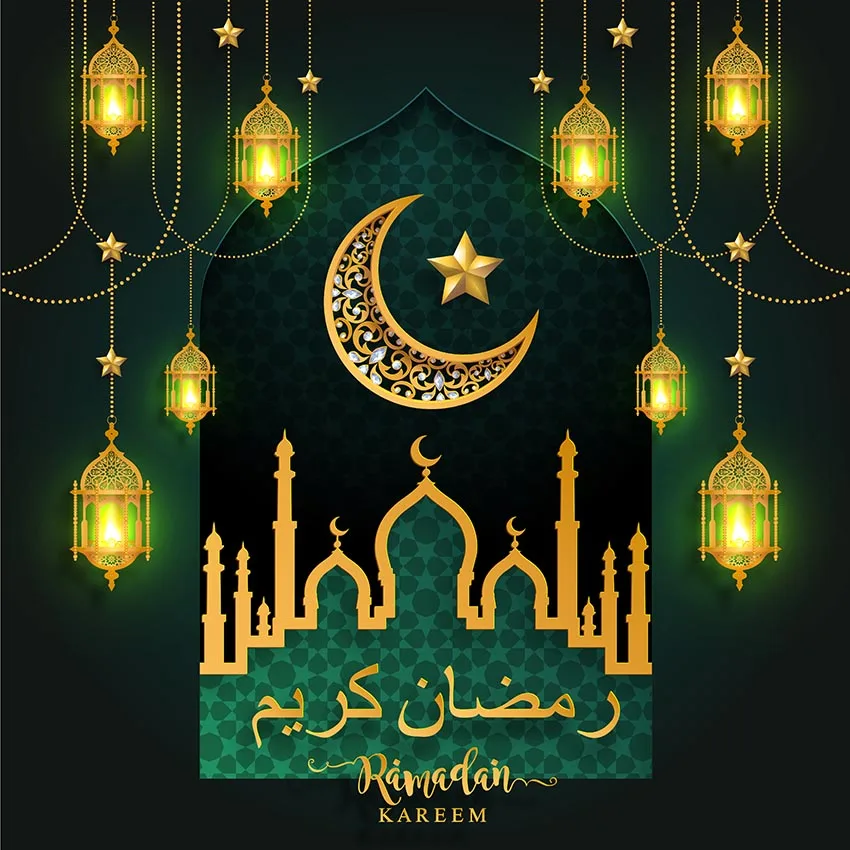 10x10FT Рамадан Kareem Eid Mubarak исламское золото узорные Кристаллы на заказ фотостудия дизайн оформление фоны винил 300 см x 300 см