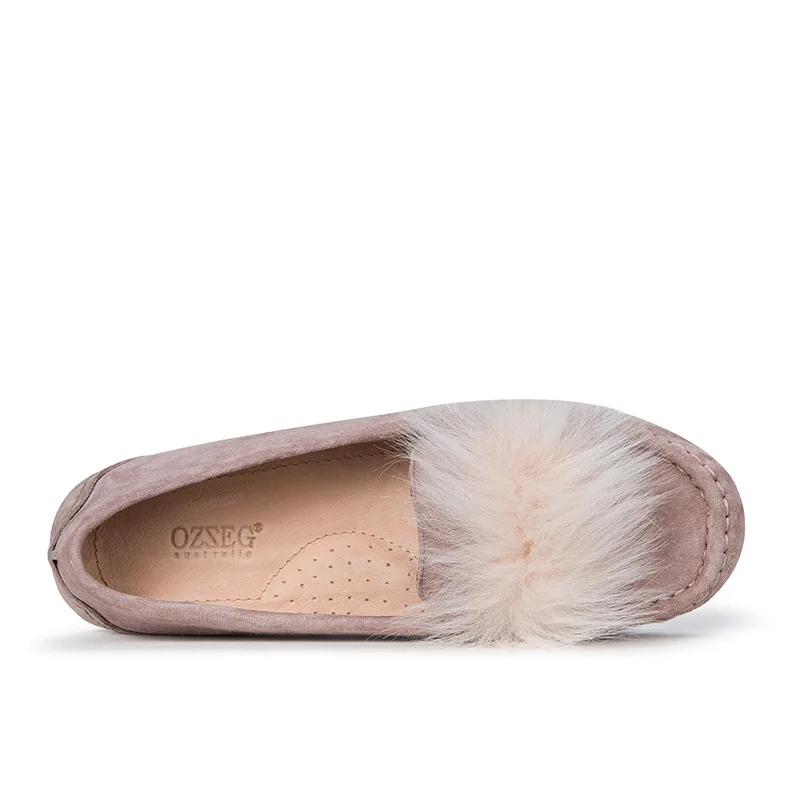 

Online Celebrity 2019 Summer New Style Moccosins Women's First Layer Genuine Leather Wool Ornaments Pregnant Women Shoe Guangzho