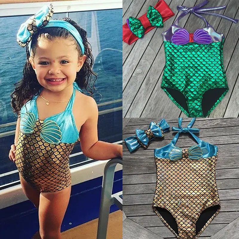 Модный трендовый детский купальный костюм для маленьких девочек летний