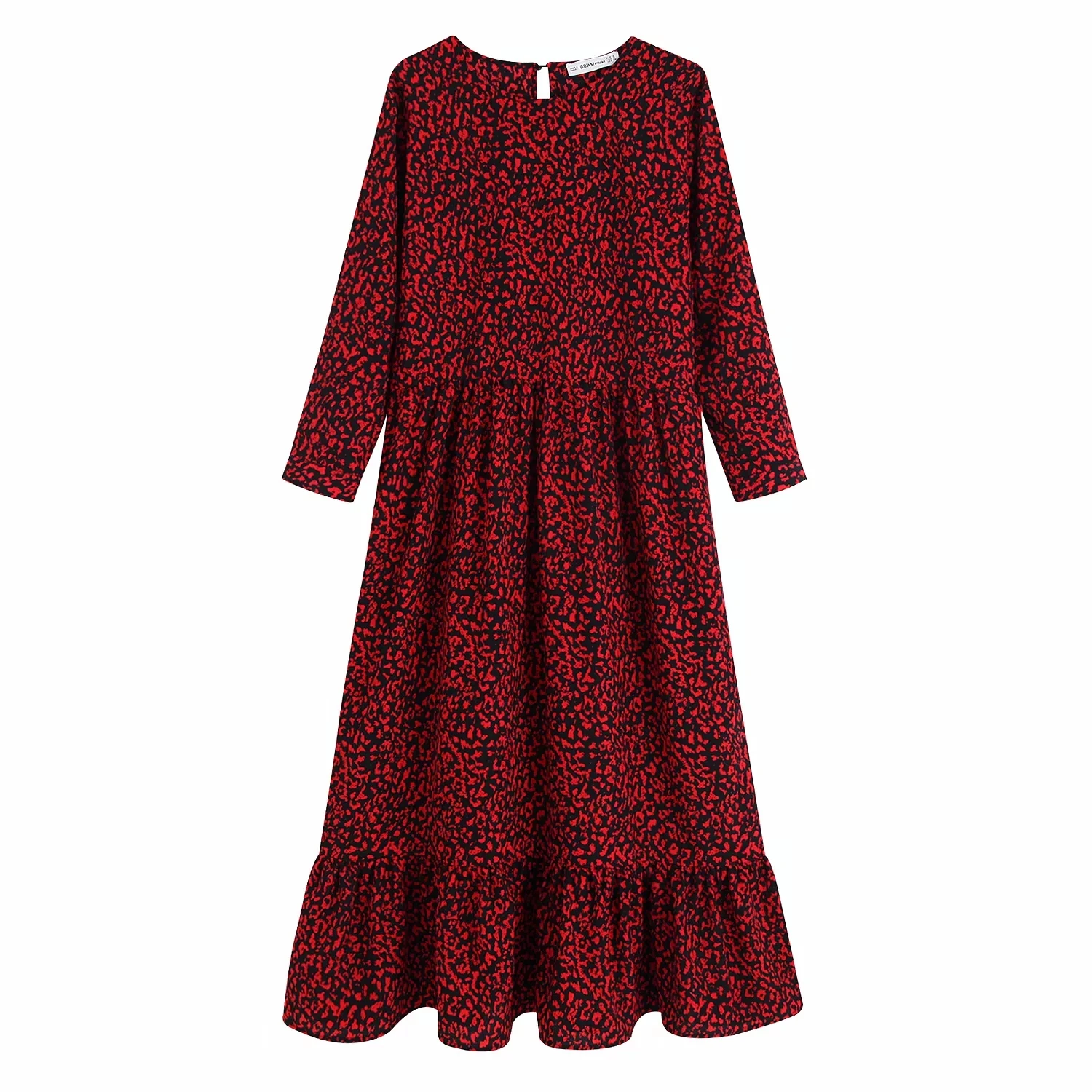 Осень zora Вики женские красные платья на выпускной Длинные рукава с высокой талией платье со складками, в винтажном стиле прямые длинные макси za платье Vestidos