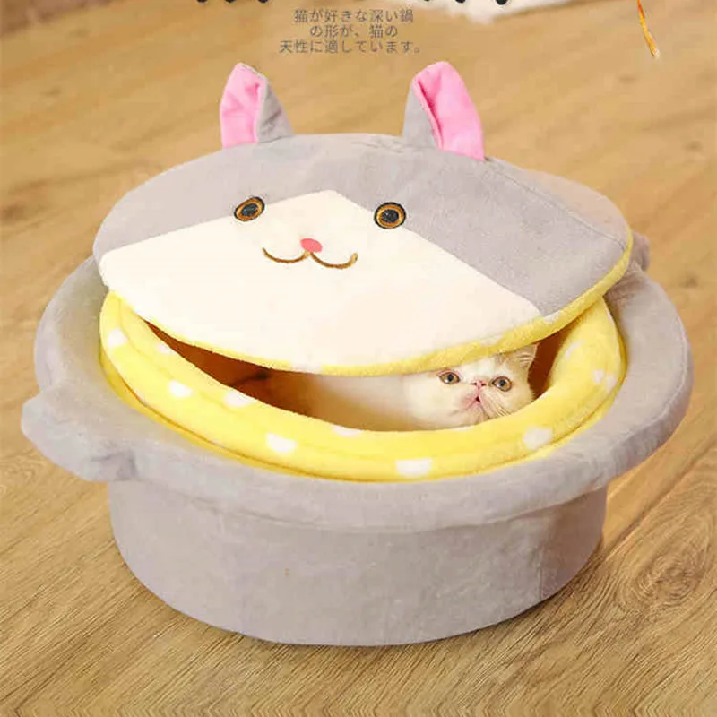 Кошачья кровать кошачий горшок бархатная Съемная моющаяся теплая зимняя