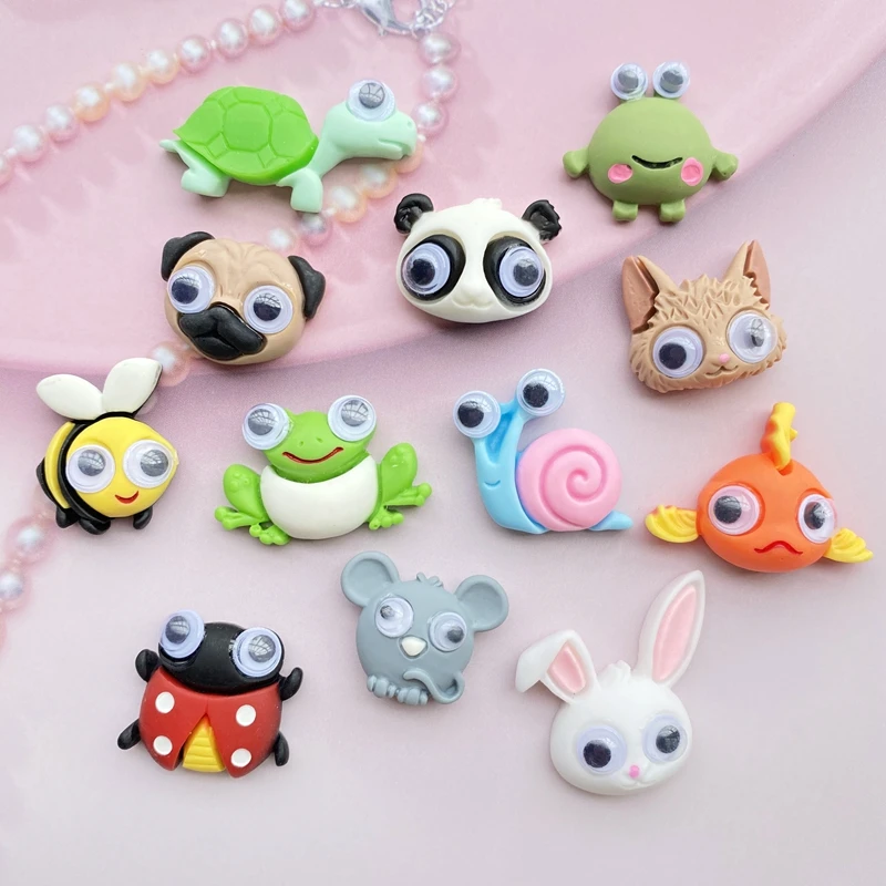 10pcs Resin Mixed animals Flat back Cabochons for DIY Hair Bow Center Scrapbooking Embellishments Phone Decoration