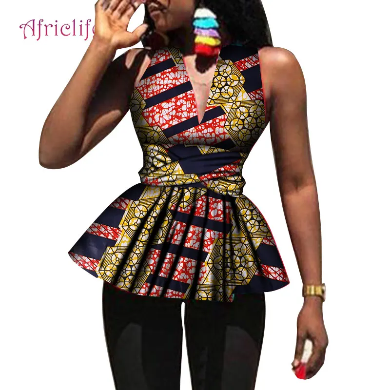 Дашики африканская женская одежда Bazin Riche модный элегантный макси-топ с круглым вырезом Анкара африканская верхняя одежда на заказ WY4034 - Цвет: 10