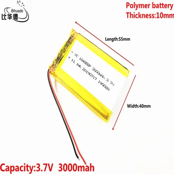 

Liter energy battery Good Qulity 3.7V,3000mAH 104055 Polymer lithium ion / Li-ion battery for tablet pc BANK,GPS,mp3,mp4