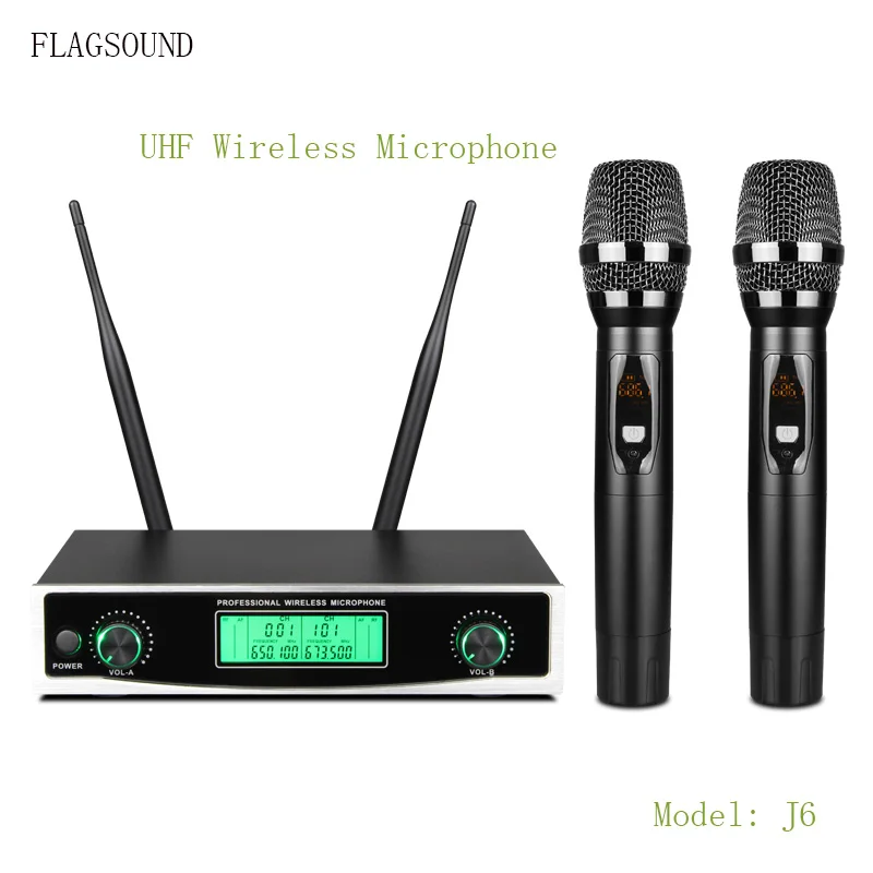 J6 Профессиональный UHF ИК беспроводной микрофон системы для Динамик ручной караоке микрофон launchpad