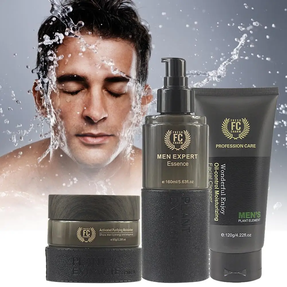 Clearance Offer of  Men's Refreshing Facial Cleanser Set Combination Control Oil To Blackhead Acne To Send Whitening Cl