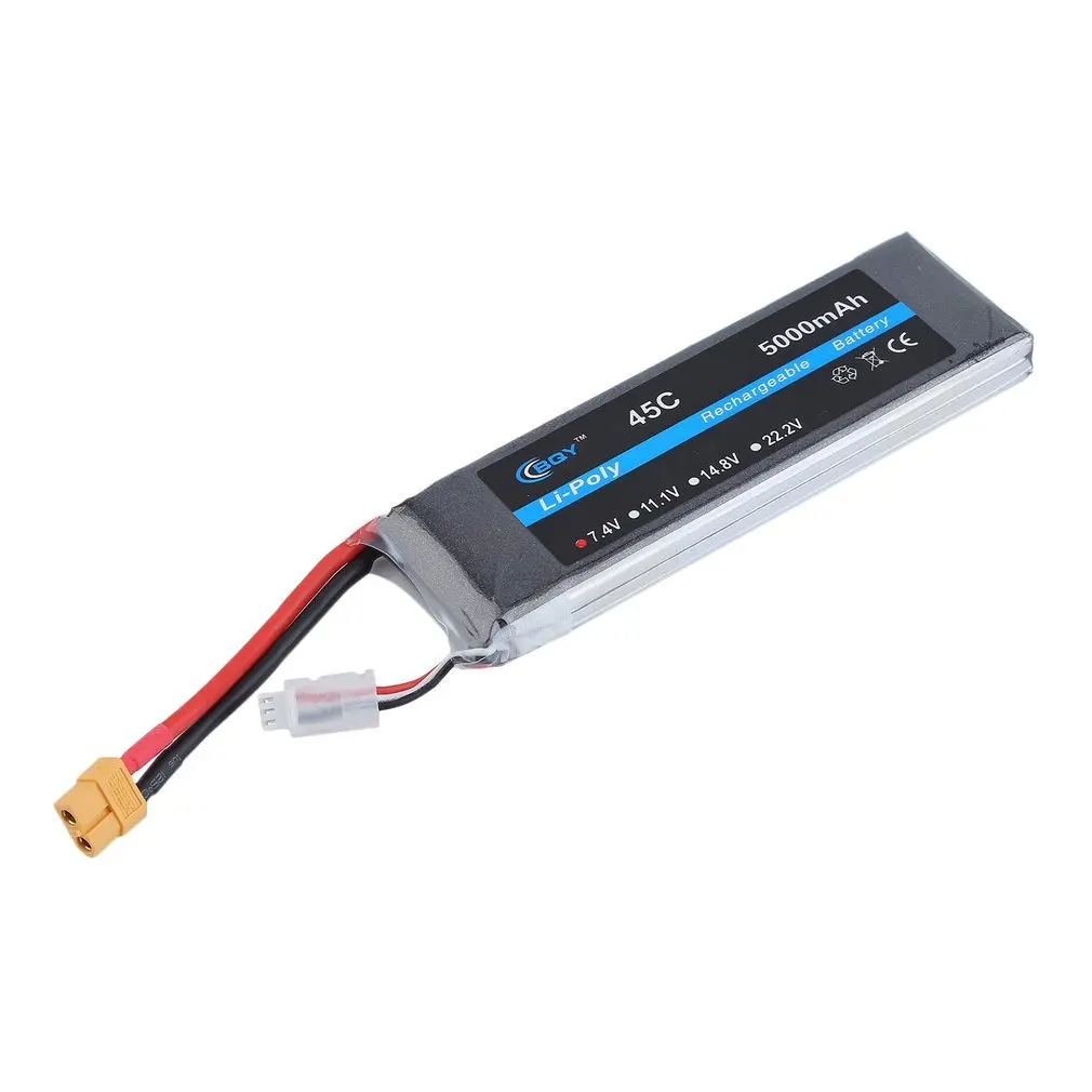 

11.1V 5000mAh 30C XT60 Plug Connector Li-poly Rechargable Battery 1042125B for RC Helicopter Qudcopter Drone Truck Car Boat