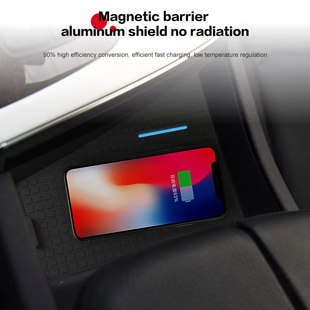 Quick Wireless Charger For Audi Q7 2016 2017 2018 Passat QI Fast Mobile Phone 10W Hidden Car Dashboard Holder Charging Pad