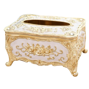 

Acrylic Tissue Box Universal Luxury European Paper Rack Office Table Accessories Home Office KTV Hotel Car Case Holder Gold