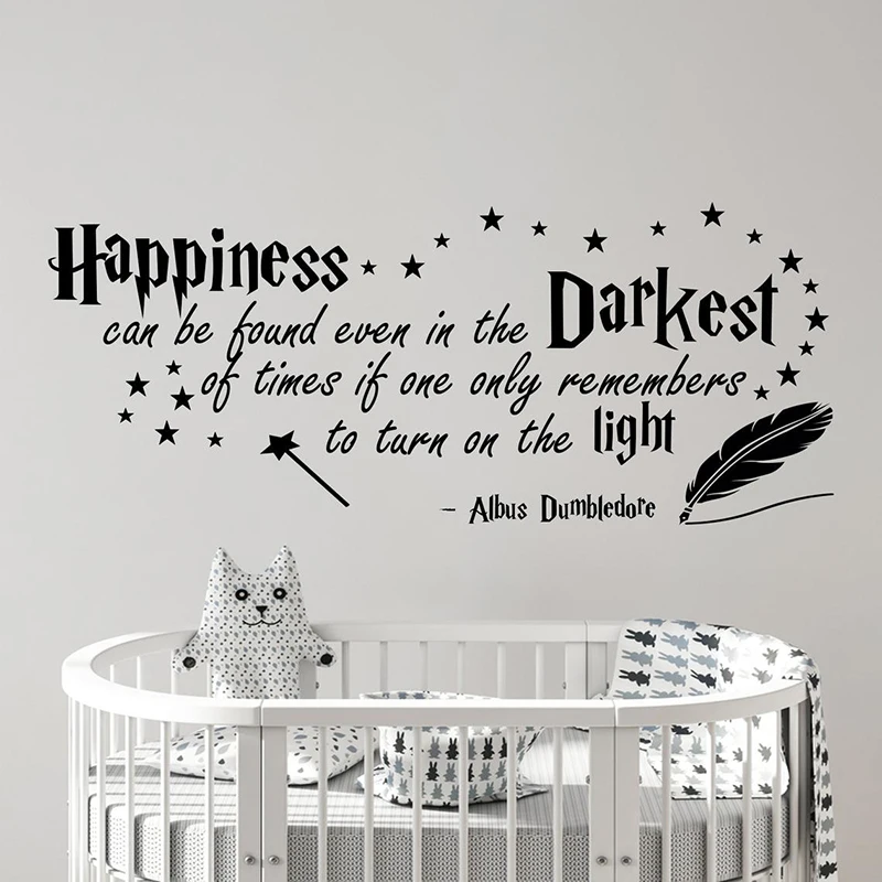 Happiness Albus Dumbledore Quote Vinyl Sticker Transfer Nursery Decal Bedroom Home Vinyl Decor E25