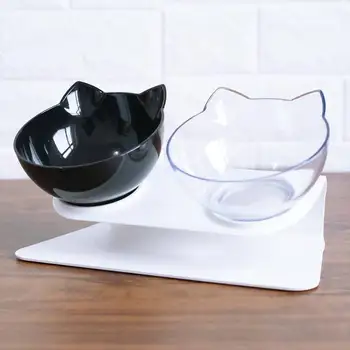 

Non-Slip Double Cat Bowl With Stand Pet Feeding Bowl Food And Water Bowl For Dog Non Toxic Feeder For Cats Pets Dropshipping
