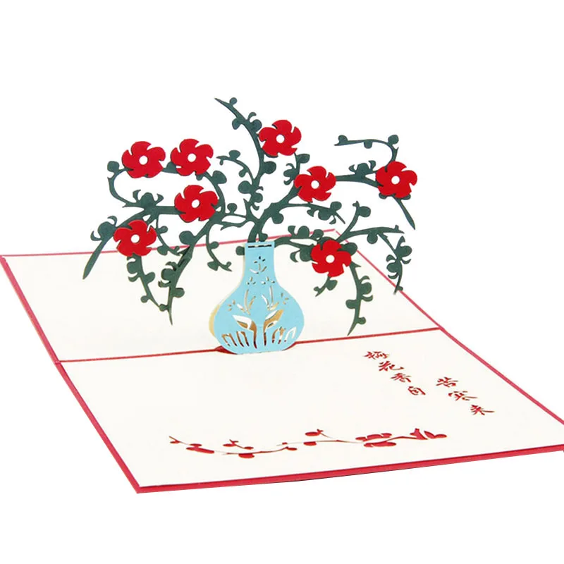  3D Pop Up Invitation Greeting Card Birthday Valentines' Day New Year Xmas Gift D08D - 4000357764731