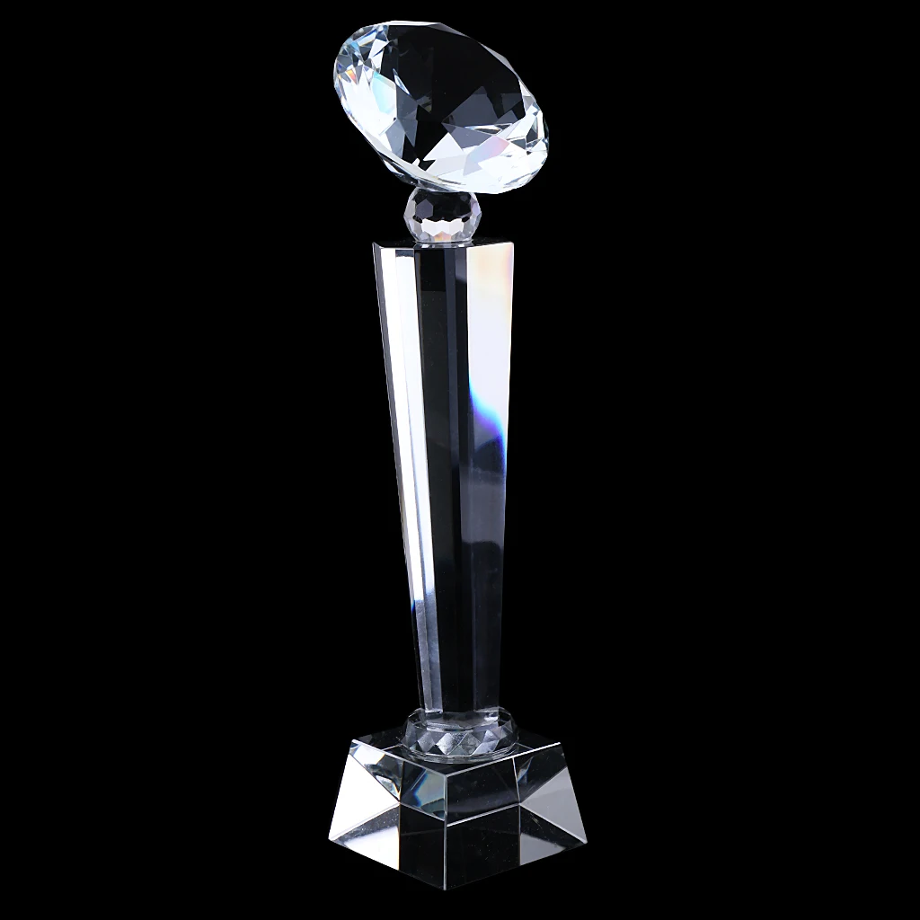 29cm Customized Crystal Trophy Cup Top Diamond Design for Winner Prize Award