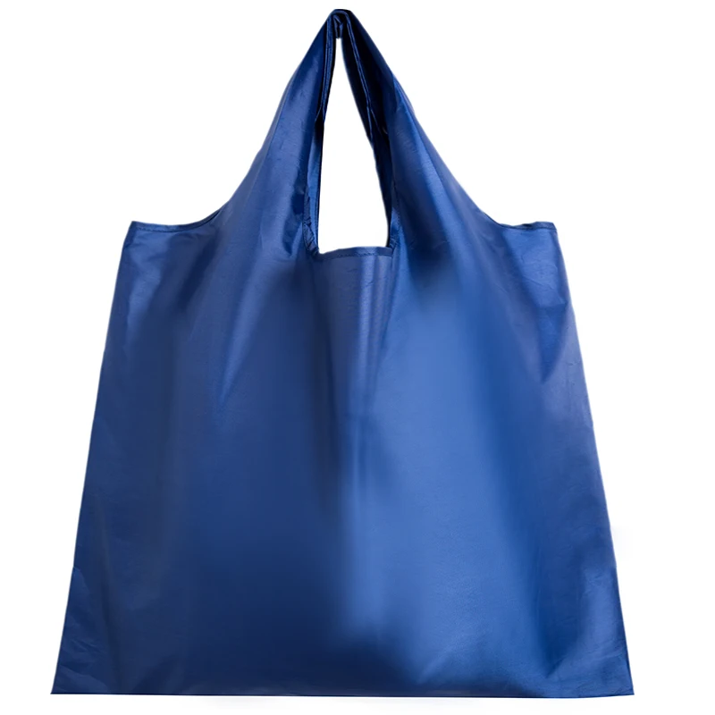 new thick polyester foldable recycling shopping bag ecological reusable shopping bag fruit and vegetable grocery bag - Цвет: Синий