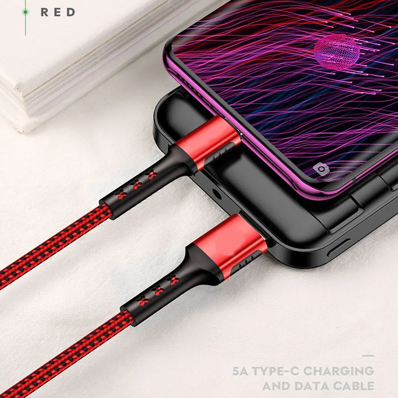Cafele type-c USB кабель 5A Быстрая зарядка type C usb-кабели данных для Xiaomi Mi9 Mi8 huawei LG samsung Red rice Note 7 LeTV Vivo