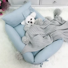 Съемная большая домашняя собака кровать диван утолщенная теплая собака кровати для больших собак Маленький Средний Щенок животных постельные принадлежности