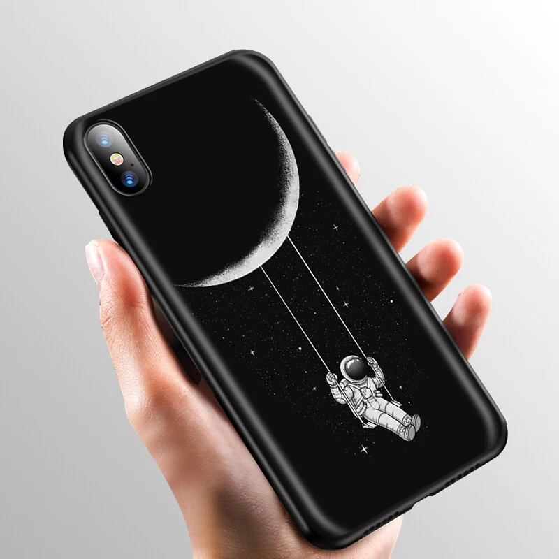 YIMAOC Космос Луна астронавт силиконовый мягкий чехол для iPhone 12 Mini 11 Pro XS Max XR X 8 7 6 6S Plus