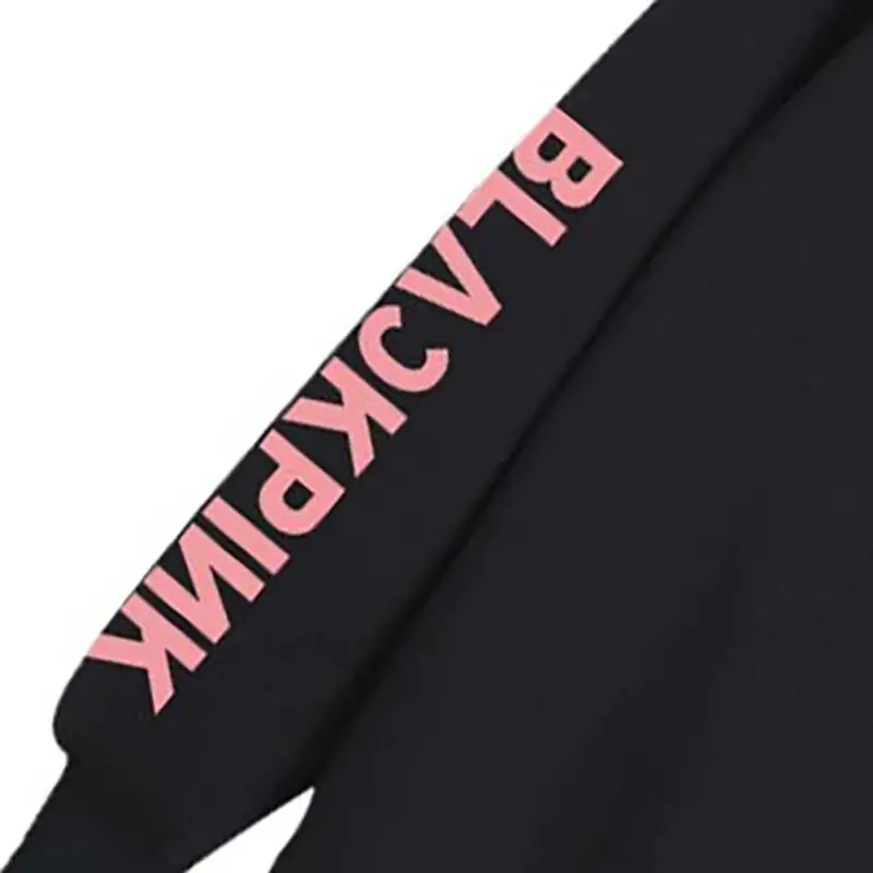Женская модная одежда унисекс для влюбленных; Корейская черная розовая толстовка с буквенным принтом; пуловер для мужчин и женщин