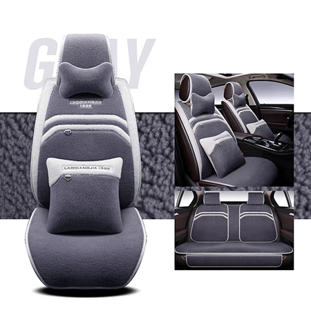 Gray Deluxe Роскошный плюшевый чехол для сидений автомобиля, Зимняя шерстяная подушка для сиденья kia cerato k3 sportage 3 rio soul sorento spectra, аксессуары - Название цвета: Gray Deluxe