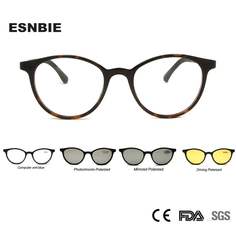 Ultem Occhiali Da Vista Telaio Uomini Con La Clip Su Occhiali Da Sole Delle  Donne di 4 In 1 Magnetico Vintage Rotonda Magnete di Notte Occhiali di  Guida Del Computer|Men's Eyewear Frames| -