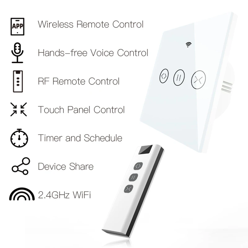 RF WiFi Smart Touch жалюзи рулонный выключатель затвора Tuya Life дистанционное управление