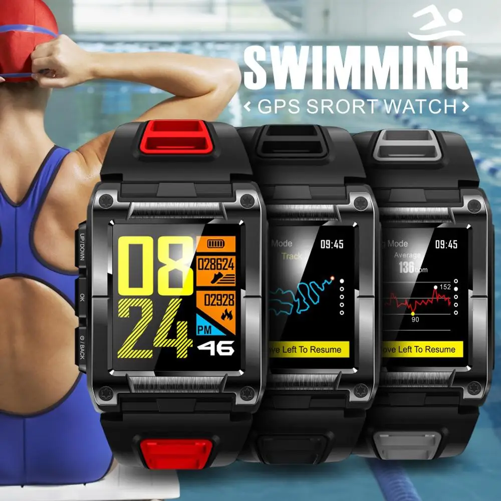 

S929 GPS Sport IP68 Waterproof Swimming Smart Watch Heart Rate Monitor Thermometer Altimeter Color Screen Smartwatch