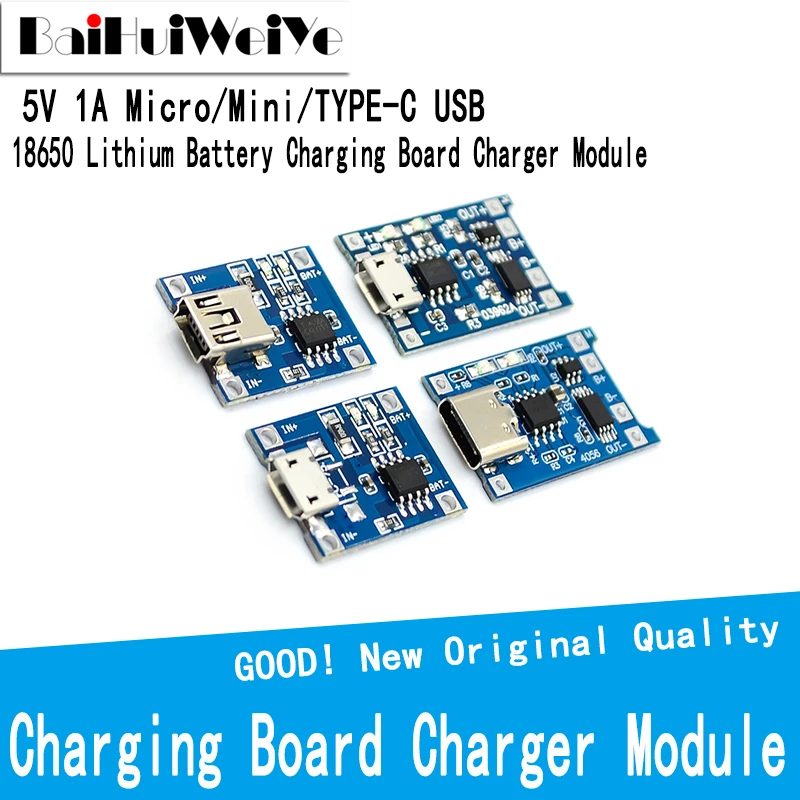 5V 1A Micro Mini TYPE-C USB 18650 Lithium Battery Charging Board Charger Module + Protection Dual Functions TP4056 Module 5Pcs/LOT
