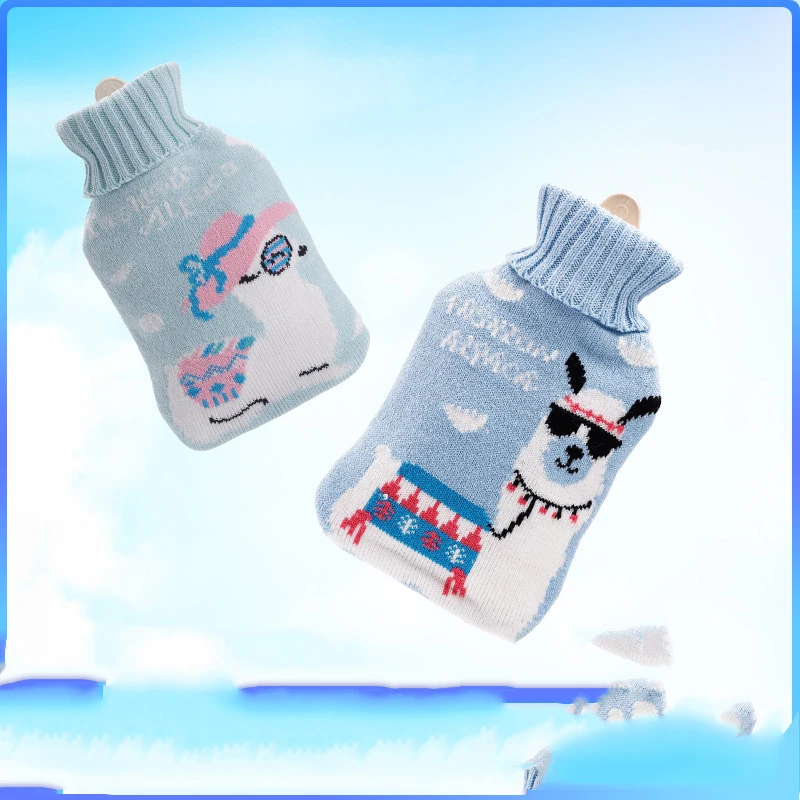 Hot Water Bag Bottle Cartoon Knitted Cover Large Size Cloth Cover Home Christmas Patterns Hot Water Container