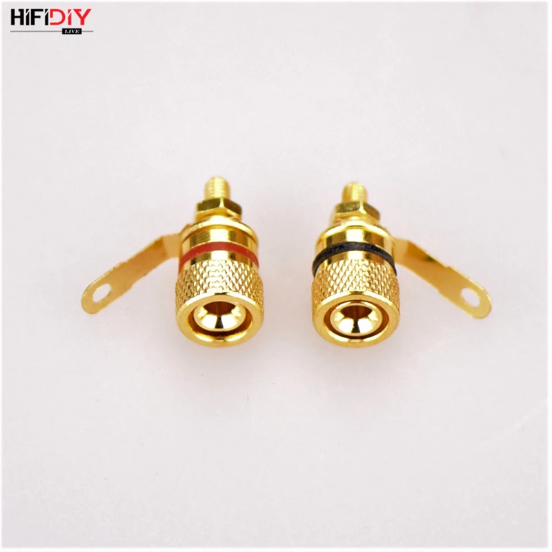 HIFIDIY LIVE 2 шт. динамик распределительная коробка DIY клеммный разъем связывающий пост HIFI усилитель чистый cupper Позолоченный разъем типа "банан"