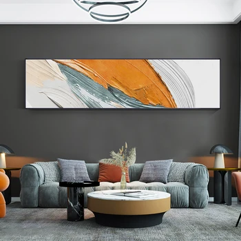 

Modern Abstract Oil Painting Posters and Prints Wall Art Canvas Painting Multi Colored Blocks Pictures for Living Room No Frame