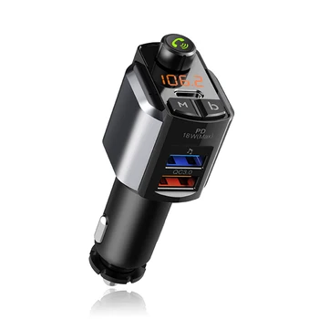 

Car Charger Bluetooth 5.0 FM Transmitter QC 3.0 USB Type-C PD 18W Music Receiver Charger broadcast Receiver MP3 Hi-Fi Music Play