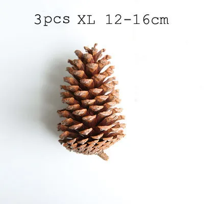 3pcs XL 3 шт. вечерние украшения DIY рождественские большие сосновые шишки Натуральные сушеные цветы Декор для дома DIY Аксессуары венок гирлянда шишка - Цвет: 3pcs XL