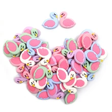 Anneau de dentition en Silicone pour bébé, 5 pièces, cygne de qualité alimentaire, collier de dentition d'allaitement, accessoires sans BPA, chaîne de sucette pour bébé 