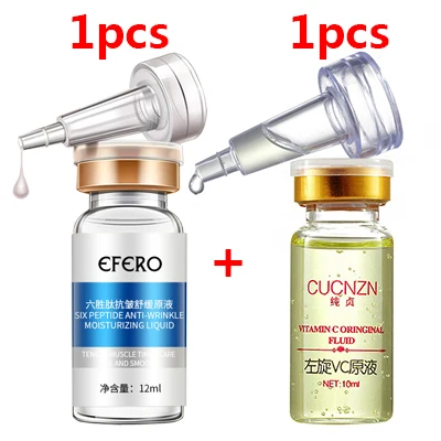 Vitamin C+Six Peptides Serum Anti-Aging Spots Skin Whitening Cream Moisturizing Skin Care Serum Hyaluronic Acid Face Cream - Вес нетто: 2Bottles