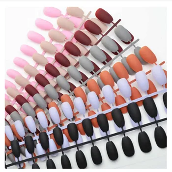 

24pcs Fashion Style Acrylic Fake Nails Tips Dull Polish Matte Decorated