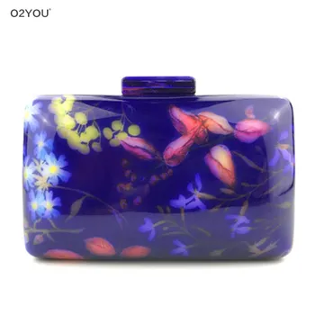 

Women Colorful Messenger Bag Designer Retro Female Crossbody Shoulder Bag Tide Handbag Clutch Bag Acrylic Box clutches Wallet
