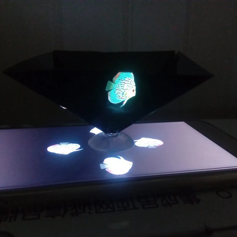 Mini 3D Hologram Pyramid Display Projector Video Stand Universal For iphone Huawei Samsung
