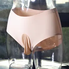 Seksi erkekler buz ipek pürüzsüz düşük Rise G-string şeffaf dikişsiz U dışbükey kese G-string COCkring SexyUnderwear XXL artı boyutu QW12