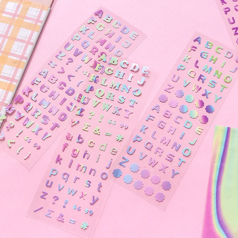 2 шт./компл. Милая сетка цифровые буквы цифры ПВХ лазерные наклейки Kawaii DIY для