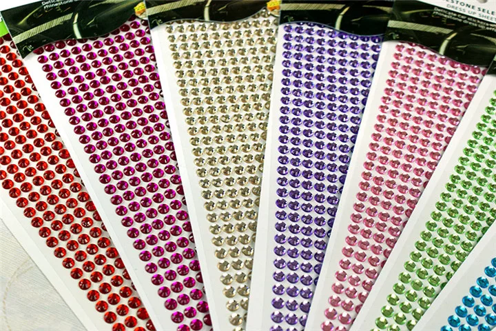2  3mm 6mm Round Rhinestones Stickers Diy Handmade 3d Gemstone Sticker  Acrylic Crystal Stickers For Women Mobile Phone Shell Decor