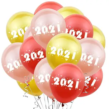 

30Pcs Happy New Year Balloons Numbers Printed Balloons Party Decoration Supplies