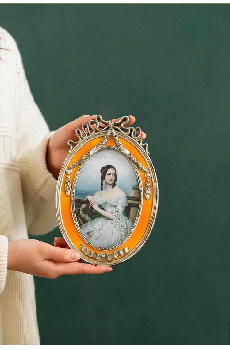 ULTECHNOVO Cadre Photo Vintage Résine Avec Nœud Décoratif Cadre Photo