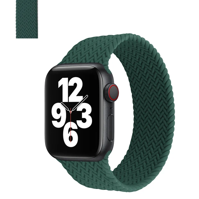 Solo Loop for Apple Watch Strap 44mm 40mm 45mm 41mm 38mm 42mm Elastic Silicone Watchband Bracelet iWatch Serie 7 654321 SE Band Green
