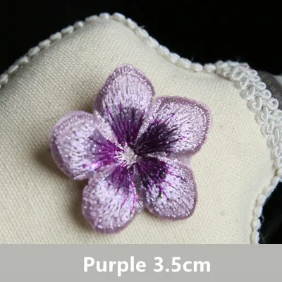 purple small AHYONNIEX дешевые маленькие цветочные патч для одежды шитье на платье с аппликацией аксессуары для волос обувь сумки самодельные декоративные патчи - Цвет: purple small