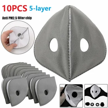 

Anti-PM2.5 Face Protective Cover Sheild Breathable With 10PCS 5-layer Filters Ear Hanging Filters Hot